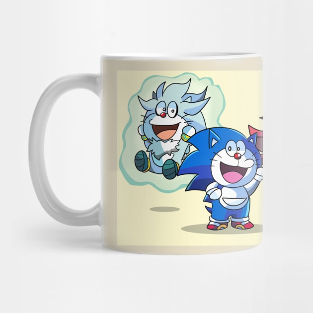 sonic version doraemon by Klaudiapasqui 96